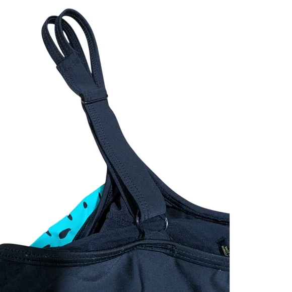 Sea Blue Patterned Swim Top Roomy Women's 1X - Picture 6 of 10